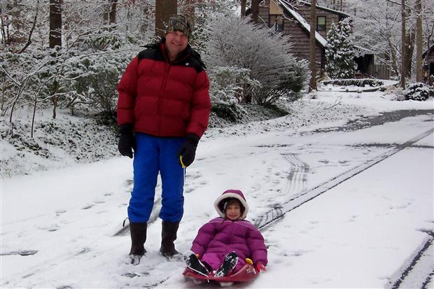 Sledding in the Pines