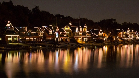 Homes Lit on Creek