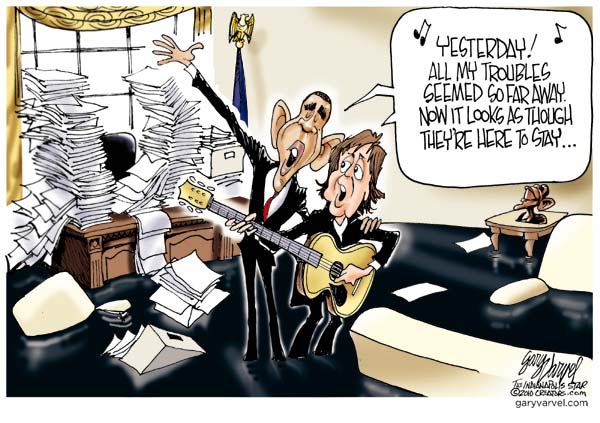 Obama &McCartney singing