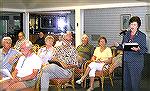 Worcester County Commissioner Judy Boggs addresses the OPA Board meeting on 6/16/2004. One of her announcements was that the County Commissioners had approved the sale of Ocean Pines, Maryland water t