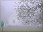 Church in the fog, 7 a.m. May 10