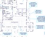 Plan for first floor YC floor plan showing bar is separate area from dining.