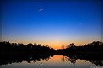 Here's another Manklin Creek sunset. Not so spectacular but look at all the jet trails.  I count eight.