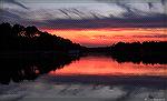 Sunset on Manklin Creek on day of Summer Solstice on 6/20/2016. This is the longest day of the year with about 17 hours of daylight and marks the sunset at the the most northwest for the year. This pa